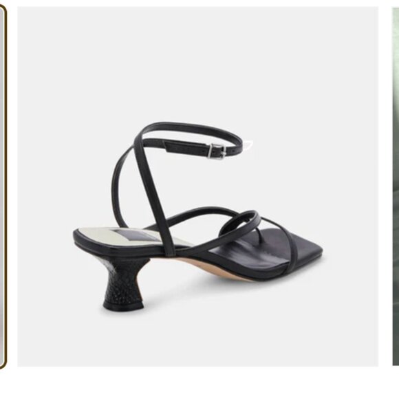 Dolce Vita BAYLOR  Black Leather Strappy Kitten Heels Minimalist Size 7.5 - Picture 4 of 5